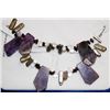 Image 1 : CHUNKY AMETHYST AND BEADED 6" BRACELET