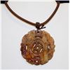 Image 1 : LARGE CHINESE CARVED JADE PENDANT NECKLACE