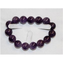 PURPLE AMETHYST BEADED 6" BRACELET
