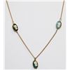 Image 1 : VINTAGE GOLD TONE CAMEO 16" NECKLACE 3 PENDANTS