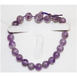 PURPLE AMETHYST BEADED BRACELET