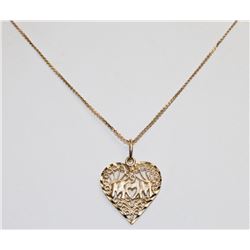 10K GOLD MOM PENDANT ON 16" CHAIN