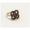Image 1 : STERLING SILVER GARNET CLUSTER RING SIZE 8.5