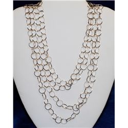 14K ITALIAN GOLD NECKLACE WITH DOUBLE CHAIN 15"