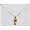 Image 1 : 14K BUTTERFLY NECKLACE W DIAMONDS, CITRINE & MORE
