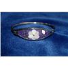 Image 1 : MEXICO SILVER BRACELET WITH PURPLE INLAY