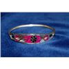 Image 1 : MEXICO SILVER BRACELET WITH PINK INLAY