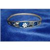 Image 1 : MEXICO SILVER BRACELET WITH BLUE INLAY