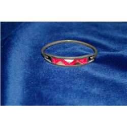 MEXICO SILVER BRACELET WITH PINK INLAY