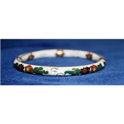 WHITE FLORAL ENAMELED BRACELET