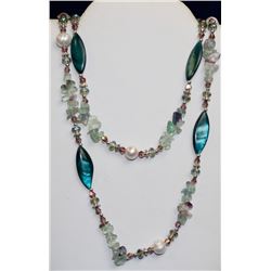 ORNATE CRYSTAL AND STONE BEADED NECKLACE