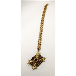 ORNATE LARGE GOLD TONED CROSS