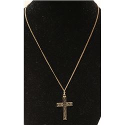 GOLD FILLED CROSS WITH 18" CHAIN IN BOX