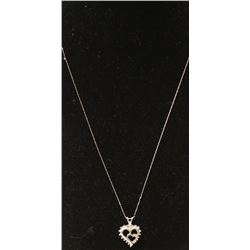 10K GOLD AND DIAMOND HEART NECKLACE ON 18” GOLD