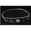 Image 1 : SILVER BRACELET WITH FLORAL INLAY