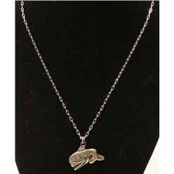 925 SILVER INUIT WHALE 16" NECKLACE WITH CHAIN