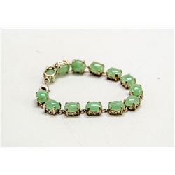 925 SILVER WITH MULTI JADE STONE BRACELET 7”