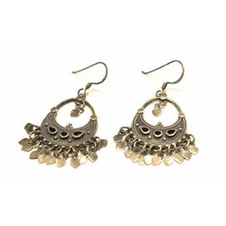 STERLING SILVER CHANDELIER EARRINGS WITH BLACK