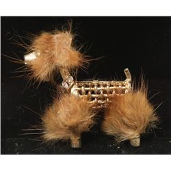 PLATED VINTAGE POODLE BROOCH
