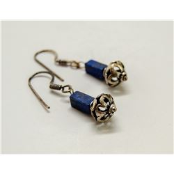 STERLING SILVER BEADED DROP EARRINGS