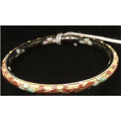 ASIAN ENAMELED BRACELET FLORAL