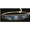 Image 1 : MEXICO SILVER BRACELET WITH BLUE INLAY