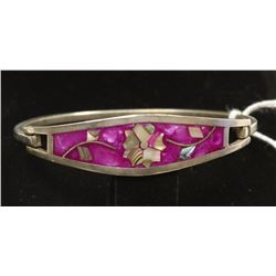 ALPACA SILVER BRACELET WITH PURPLE INLAY