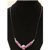 Image 1 : NECKLACE WITH PURPLE FLOWER BEADS