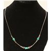 Image 1 : 15.5" BEADED NECKLACE WITH TURQUOISE STONES