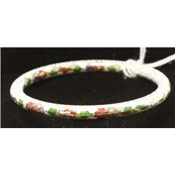 WHITE ENAMELED FLORAL BRACELET