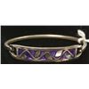 Image 1 : MEXICO SILVER BRACELET WITH PURPLE INLAY