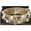 Image 1 : ORNATE COSTUME BANGLE WITH PURPLE AND WHITE