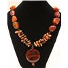 Image 1 : ORNATE POLISHED STONE 20" NECKLACE WITH PENDANT