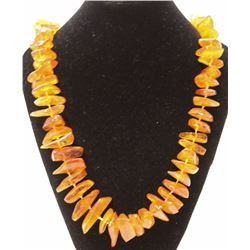 LARGE AMBER BEADED NECKLACE