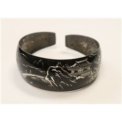 STERLING SILVER CHINESE ENGRAVED BRACELET