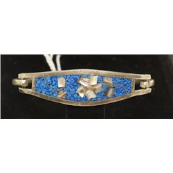 MEXICO SILVER BRACELET WITH BLUE INLAY
