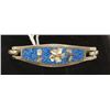 Image 1 : MEXICO SILVER BRACELET WITH BLUE INLAY