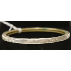 ARTIST MADE PEWTER BRACELET WITH ETCHED WEAVE
