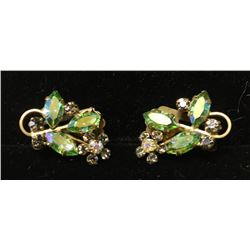 VINTAGE COSTUME JEWELLERY EARRINGS RHINESTONE