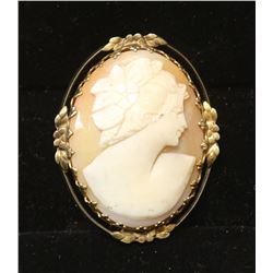 VINTAGE SAM MARTINI BROS 12K GF CAMEO BROOCH