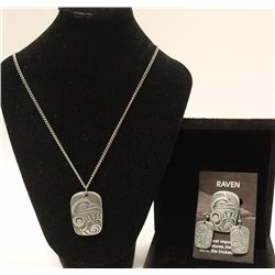 RAVEN SET FRÉDÉRICK DESIGN PEWTER PIN EARRINGS &