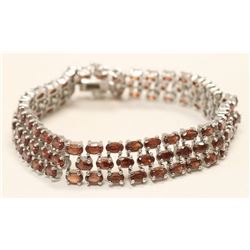 ADI 925 SILVER AND GARNET BRACELET 7.5 INCH