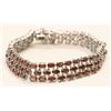 Image 1 : ADI 925 SILVER AND GARNET BRACELET 7.5 INCH