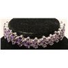 Image 1 : 925 SILVER AND AMETHYST BRACELET 7 INCH