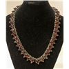 Image 1 : STERLING SILVER MULTI GARNET NECKLACE 15 INCH