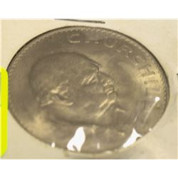 1965 CHURCHILL SILVER TONED, DOLLAR SIZE COIN