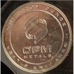 ONE TROY OUNCE SILVER OPM METALS BULLION ROUND