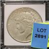 Image 1 : 1925 US SILVER PEACE DOLLAR IN COIN HOLDER