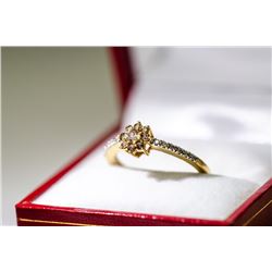 14KT YELLOW & WHITE GOLD FANCY COLORED BROWN