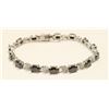 Image 1 : 925 SILVER BRACELET WITH ONYX AND DIAMONDS 7.5"